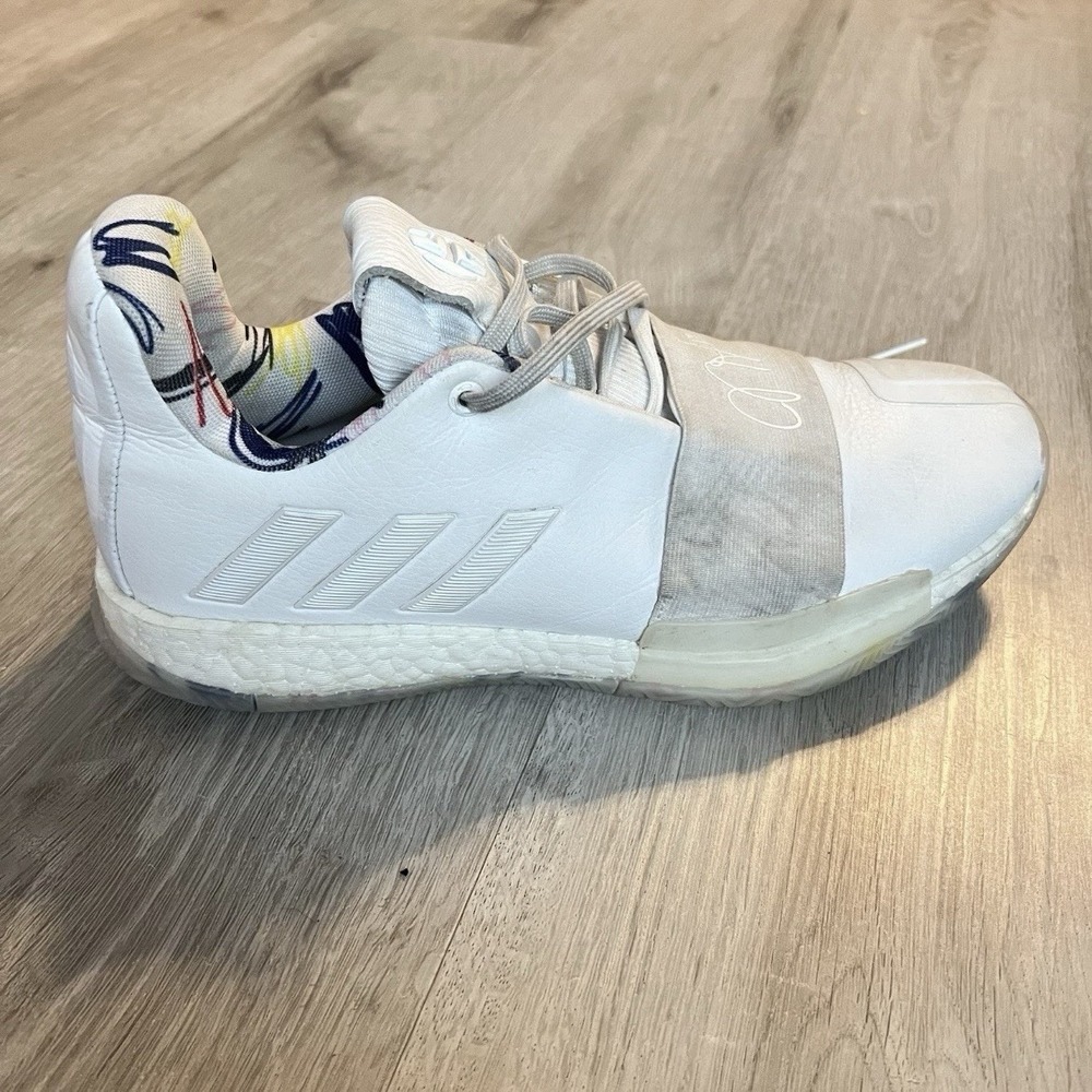 Adidas Harden Vol 3 Doodle White Boost Basketball Shoes Mens Size 8 G54026